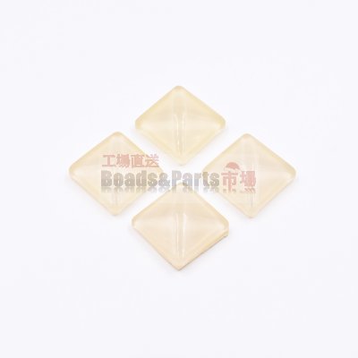 樹脂貼付けパーツ 四角形 22x22mm ベージュ【50ヶ(約166g)】