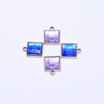 アクリルチャーム ラインストーン貼り 正方形 17×21mm【50ヶ】