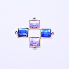 アクリルチャーム ラインストーン貼り 正方形 17×21mm【50ヶ】