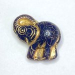 チェコビーズ　象 ブロンズアメジスト/ゴールド 21x20mm　（1ヶ）　　　　　　　　