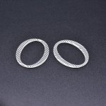 アクリルパーツ オーバルフレーム 半クリア ストライプ ホワイト 35×44mm【50ヶ】