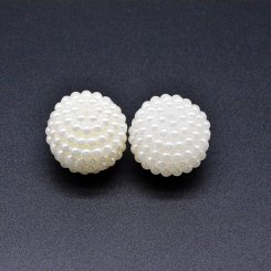 アクリルビーズ ボール パール風 ホワイト27mm【500g】