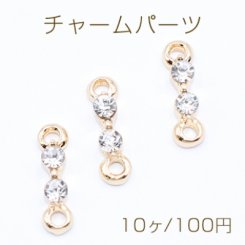 チャームパーツ石付き 3×12mm ゴールド【10ヶ】