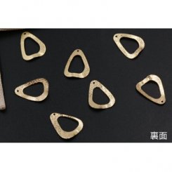 メタルパーツ プレート スクラブ 変形雫フレーム 1穴 16×21mm ゴールド【10ヶ】