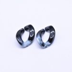 アクリルチェーンパーツ ツイスト ブルー 13×18mm【50ヶ】