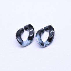 アクリルチェーンパーツ ツイスト ブルー 13×18mm【50ヶ】
