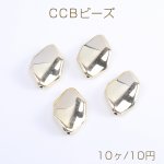 CCBビーズ ツイストオーバル 19×29mm ゴールド（10ヶ）
