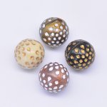 アクリルビーズ アンティーク調 ドット柄 丸玉 12mm 【500g】