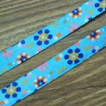 17お花のチロルテープ 幅16mm ブルー(10ヤード)