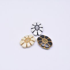 アクリルビーズ アンティーク調 オーバルフラワー 19×24mm 【500g】