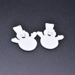 アクリルチャーム 雪だるま ホワイト 38×45mm 【50ヶ】