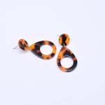 アクリルピアス 丸型+雫型 琥珀色 22×44mm【20ヶ】