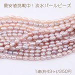 最安値挑戦中！淡水パールビーズ 不規則オーバル 天然素材 5×7mm 1連(約43ヶ)