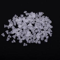 樹脂ピアスキャッチ 円筒形 クリア 2.5×3.5mm【10000ヶ】