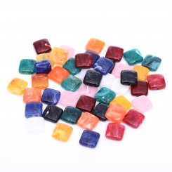アクリルビーズ 正方形 カラーミックス 20×20mm【500g/约160ヶ】