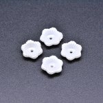 アクリルビーズ フラワー 花型 パールホワイト4×11mm 【100ヶ】