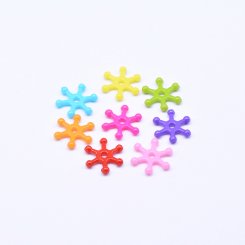 アクリルビーズ 花型 カラーミックス 3×14mm 【500g】
