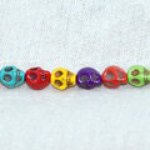 ターコイズ スカル カラー 6x8mm(35cm)