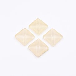樹脂貼付けパーツ 四角形 22x22mm ベージュ【50ヶ(約166g)】
