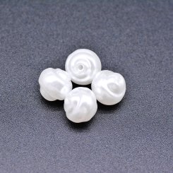 ABS製 パールビーズ 不規則 パールホワイト 9×10mm 【100ヶ】