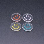 アクリルチャーム 丸型 笑顔 1穴 クリア 20×21mm 【50ヶ】