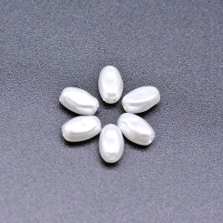 ABS製 パールビーズ オーバル パールホワイト 5×7mm 【100ヶ】