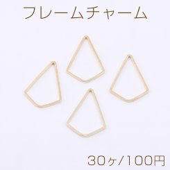 フレームチャーム 変形ひし形 14×21mm ゴールド【30ヶ】