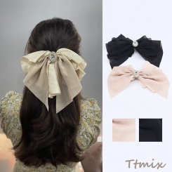 ヘアバレッタ ヘアアクセサリー リボン 17×23cm（1ヶ）