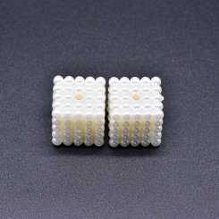 アクリルビーズ キューブ パール風 ホワイト18×18mm【500g】