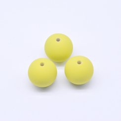 アクリルビーズ 丸型 イエロー 19×20mm【500g（約110ヶ）】