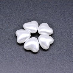 ABS製 パールビーズ ハート パールホワイト 12×12mm 【100ヶ】