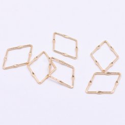チャームパーツ 菱形フレーム 20×29mm ゴールド【10ヶ】