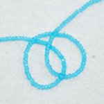 ボタンカットグラスビーズ 4ブルー 3x2mm(1連/39cm)