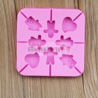 シリコンモールド小さな家 DIY チョコレートロリポップモールド ピンク 125x125x15mm【2ヶ】