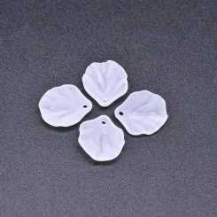 アクリルチャーム 葉形 ホワイト15×17mm 【100ヶ】