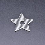 アクリルパーツ 星型 半クリア ストライプ ホワイト 20×32mm【50ヶ】