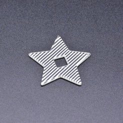 アクリルパーツ 星型 半クリア ストライプ ホワイト 20×32mm【50ヶ】