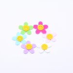 アクリルパーツ 花型 笑顔 1穴 4×28mm 【50ヶ】