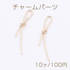 チャームパーツ リボン 6×43mm ゴールド【4ヶ】