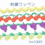 刺繍ワッペン フルーツ 全4種【1m】