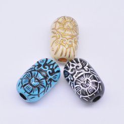 アクリルビーズ アンティーク調 円柱型 16×24mm【500g】