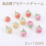高品質アセテートチャーム 花のつぼみ 10mm 1カン ゴールド（2ヶ）