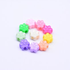 アクリルカラービーズ 花型ビーズ カラーミックス 7×11mm【約1000ヶ/パック】