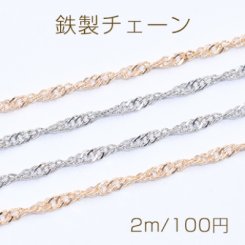 鉄製チェーン デザインチェーン カット ツイスト 2.5mm【2m】