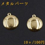 メタルパーツ プレート 丸 1カン 17×19mm ゴールド【10ヶ】