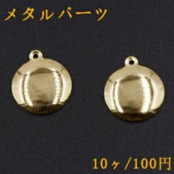 メタルパーツ プレート 丸 1カン 17×19mm ゴールド【10ヶ】