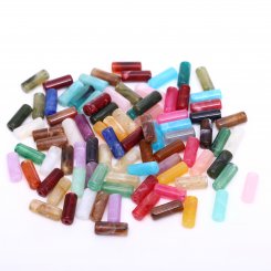 アクリルビーズ 円筒形 カラーミックス 14×21mm【500g/约370ヶ】