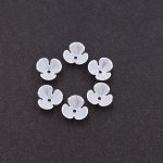 アクリルビーズ フラワー 3弁花 11x11mm ホワイト【50ヶ】