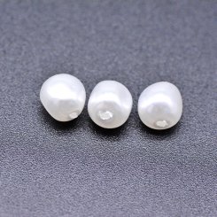 ABS製 パールビーズ 不規則 パールホワイト 6×6mm 【100ヶ】