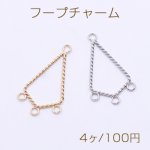 フープチャーム ツイスト 雫カット 4カン付き 21×36mm【4ヶ】